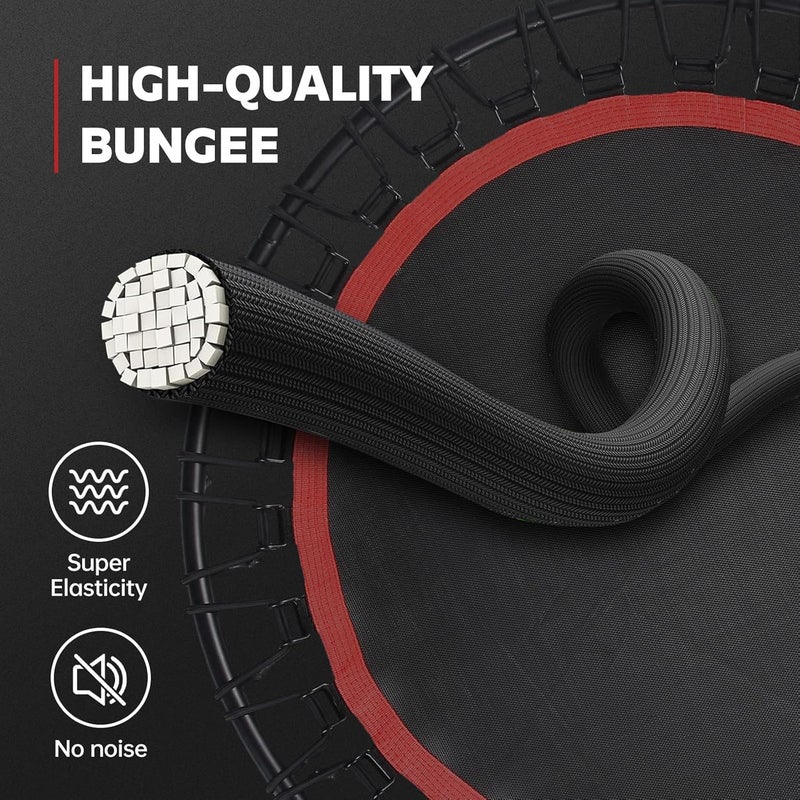 KOKSRY Mini Fitness Trampoline with Bungees – Stable & Quiet Rebounder for Adults, Perfect for Indoor & Outdoor Workouts - Image 2