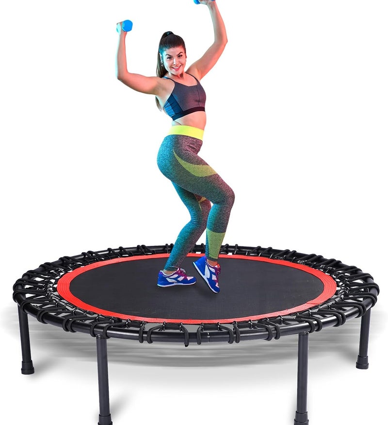 KOKSRY Mini Fitness Trampoline with Bungees – Stable & Quiet Rebounder for Adults, Perfect for Indoor & Outdoor Workouts - Image 1
