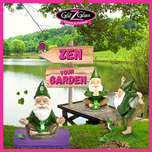 GlitZGlam Zen Gnome – Tranquility and Peacefulness for Your Fairy Garden and Garden Gnomes 9 Inches Tall Miniature Figurine - Image 4