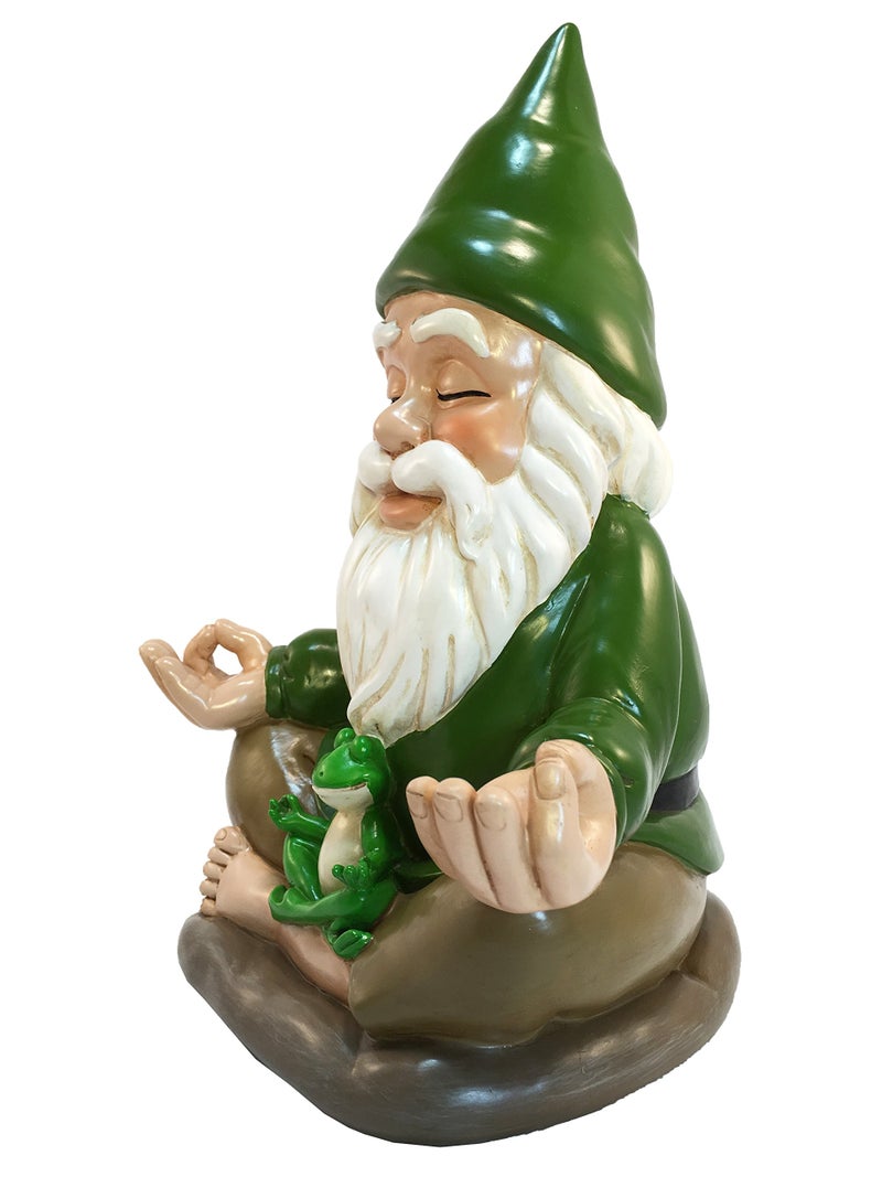 GlitZGlam Zen Gnome – Tranquility and Peacefulness for Your Fairy Garden and Garden Gnomes 9 Inches Tall Miniature Figurine - Image 5