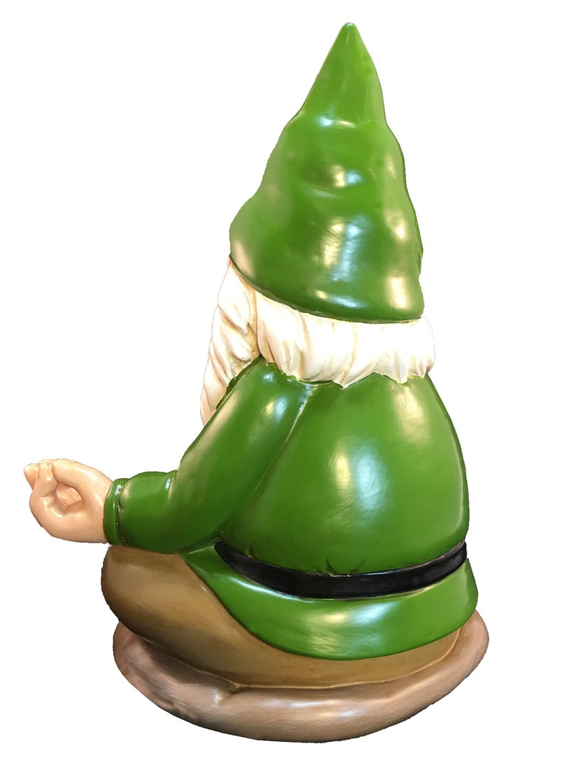 GlitZGlam Zen Gnome – Tranquility and Peacefulness for Your Fairy Garden and Garden Gnomes 9 Inches Tall Miniature Figurine - Image 3