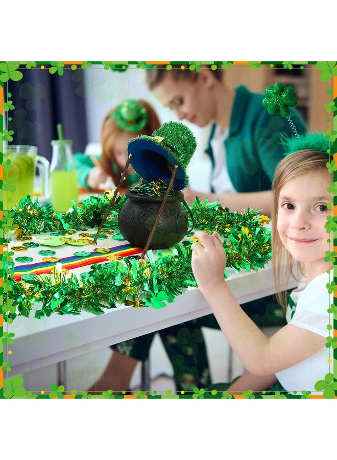Fabbay 116 Pieces St. Patrick's Day Leprechaun Trap Kit DIY Leprechauns Pot of Gold St Patrick's Day Gold Shamrock Coins Feather Boa Rainbow Stripe Green Shamrock Foam Stickers for Party Decoration - Image 3