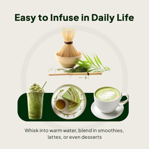 Miduty Matcha Tea Powder – Premium Culinary Grade - Sourced from Shizuoka, Japan - Supports Sustained Energy & Focus - With MCT Oil & Coconut Milk - 260g - Image 5