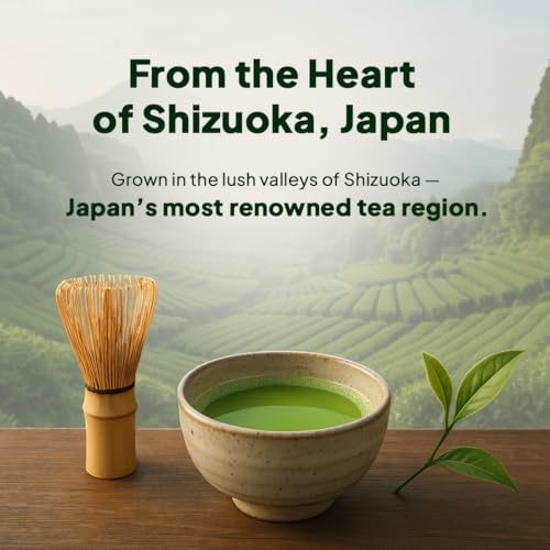 Miduty Matcha Tea Powder – Premium Culinary Grade - Sourced from Shizuoka, Japan - Supports Sustained Energy & Focus - With MCT Oil & Coconut Milk - 260g - Image 2