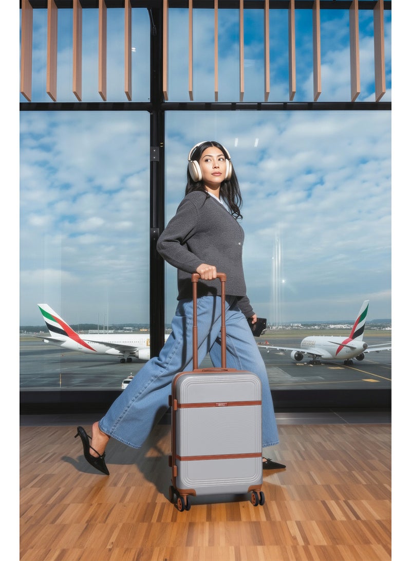 Eagle Express Terranova 24" Premium ABS Hard-Shell Trolley Suitcase – Silver - Image 1