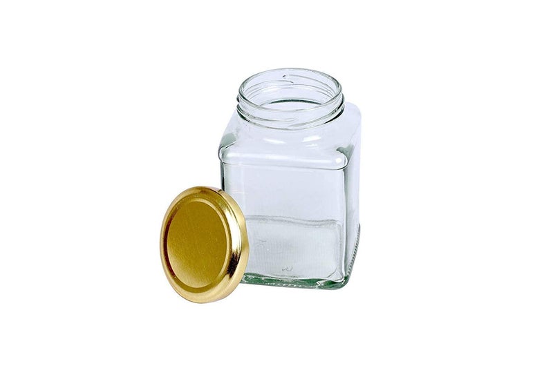 Ezalla Square Glass Container AitTight Lid Jars for Kitchen Storage Honey Jar 250ml Set Of 6 - Image 2