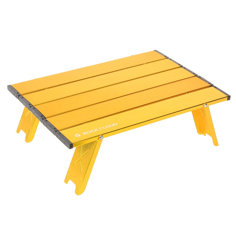 Rock Cloud Portable Beach Table Aluminum Ultralight Folding Camping Table, Yellow - Image 1