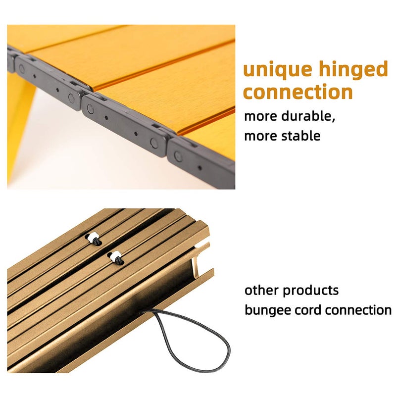 Rock Cloud Portable Beach Table Aluminum Ultralight Folding Camping Table, Yellow - Image 4