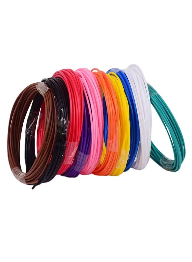 10-Piece Filament Refills For 3D Pen Multicolour - Image 1
