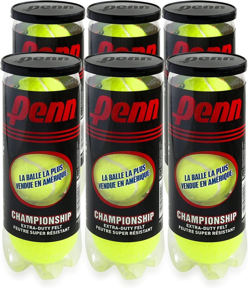 PENN High Altitude Tennis Balls Championship – 6 Pack 18 Balls Yellow - USTA & ITF Approved - Official Ball of The United States Tennis Association Leagues - Natural Rubber for consistent Play - Image 1