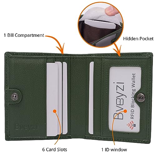 Bveyzi Ultra Slim Small RFID Wallet for Women, Leather Tiny Thin Bifold Pocket Ladies Wallet - Image 3