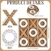 Rotatingpals Tic Tac Toe Game 106 Inch Rustic Wood Board Game Coffee Table Games Tic Tac Toe Table Decor for Family Adults Travel Outdoor - Image 4