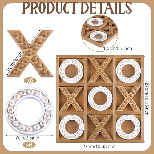 Rotatingpals Tic Tac Toe Game 106 Inch Rustic Wood Board Game Coffee Table Games Tic Tac Toe Table Decor for Family Adults Travel Outdoor - Image 5