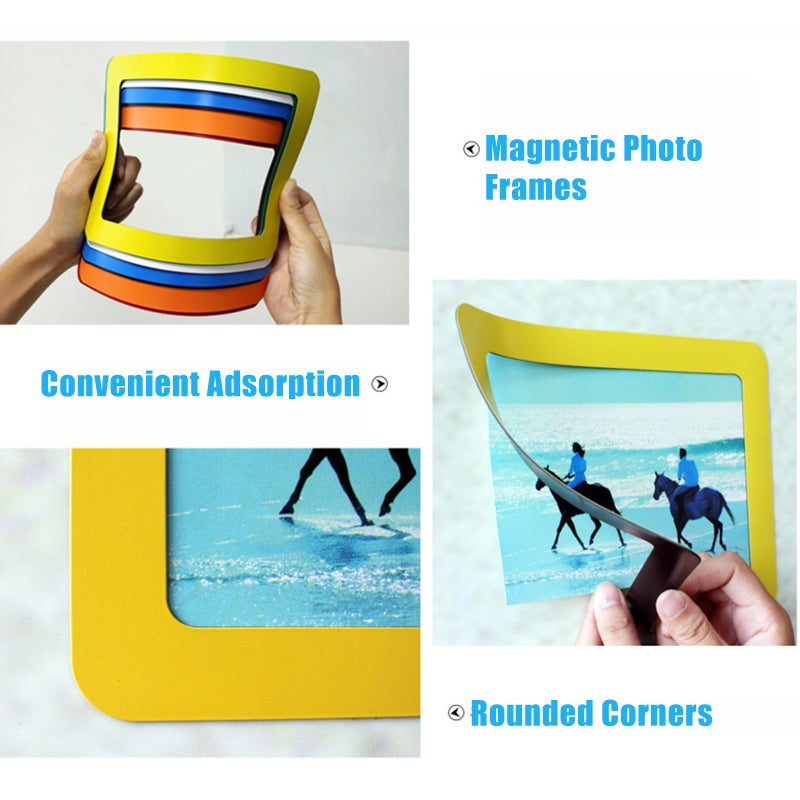 6 Inch Magnetic Picture Frame Self Adhesive DIY Collage Photo Frame for Refrigerator Glass Window Door Cubicle Tile Wall - Image 5