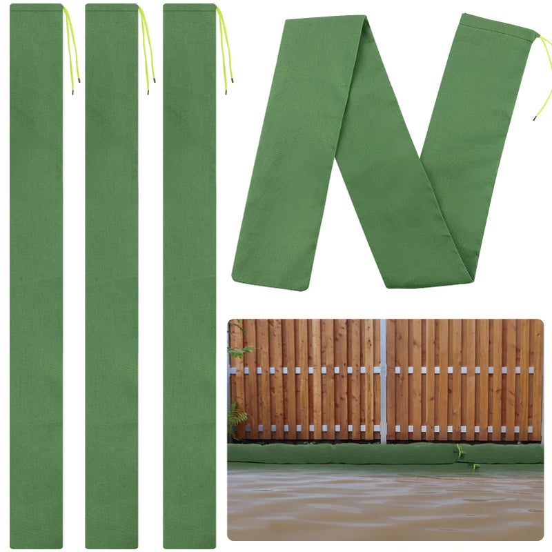Biubee 4 Pcs 7 6 Long Sand Bags for Flooding Thickened Canvas Flood Protection Sandbag Tube with Elastic Band Reusable Flood Rain Wind Barrier Sand Bag Tube for Door Window Flood Control - Image 2
