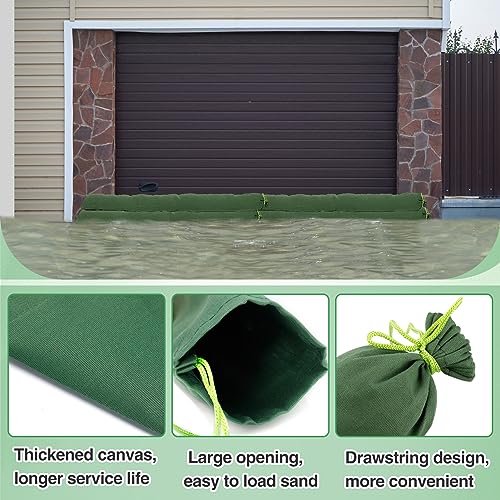 Biubee 4 Pcs 7 6 Long Sand Bags for Flooding Thickened Canvas Flood Protection Sandbag Tube with Elastic Band Reusable Flood Rain Wind Barrier Sand Bag Tube for Door Window Flood Control - Image 3