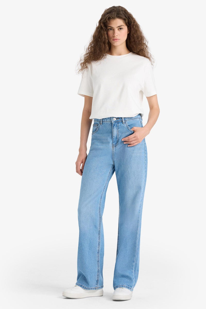 DeFacto Blue Woman Jean Trousers Casual - Image 3