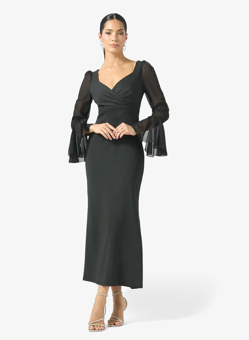 Ella Sheer Puff Sleeve Shift Dress