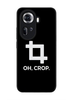 Stylizedd Rugged Black Edge Case for Oppo Reno11, Slim fit Soft Case Flexible Rubber Edges Anti Drop TPU Gel Thin Cover -  Oh Crop  - Image 1