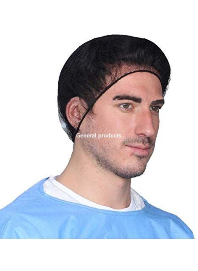 Halapack [200 PCS]Disposable Polythene Black Hair Net Caps: Hygienic Bouffant Caps for a Clean Environment - Image 5