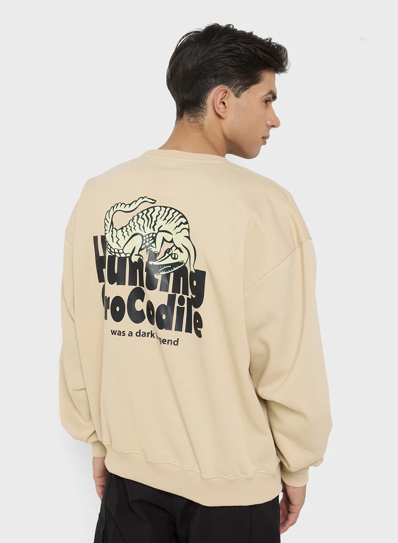 سفنتي فايف Oversized Graphic Sweatshirt