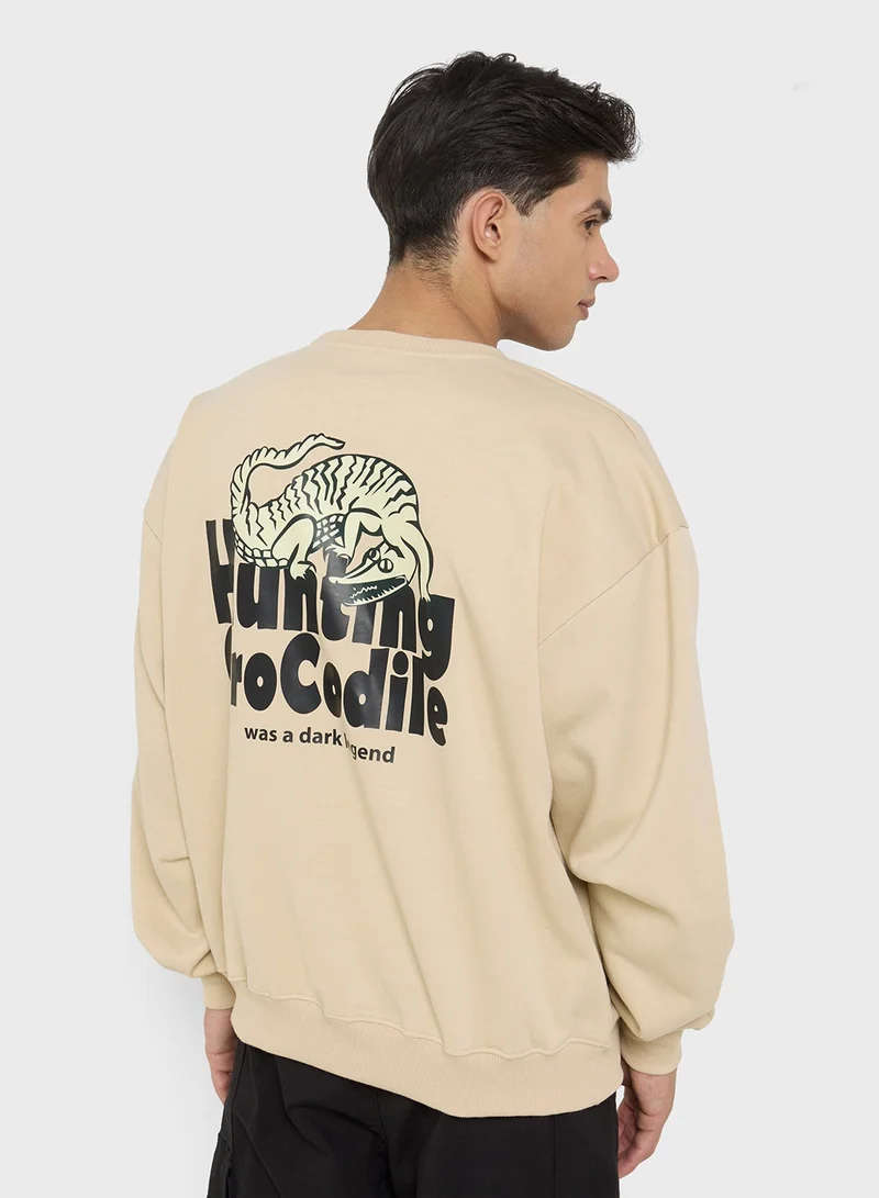 سفنتي فايف سويت شيرت جرافيك أوفر سايز