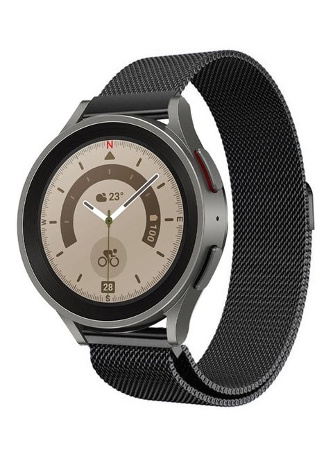 Samsung Galaxy Watch 5 / Galaxy Watch 5 Pro Band Milanese Stainless Steel Strap 20mm Compatible with Galaxy Watch5 (44mm/40mm) Galaxy Watch5 Pro (45mm) Black