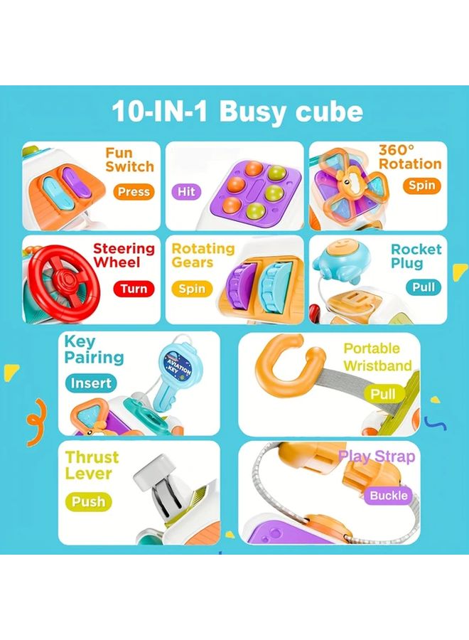 10 في 1 مكعب لوح نشاط حسي، لعبة سفر للأطفال، هدية تعليمية - Image 4
