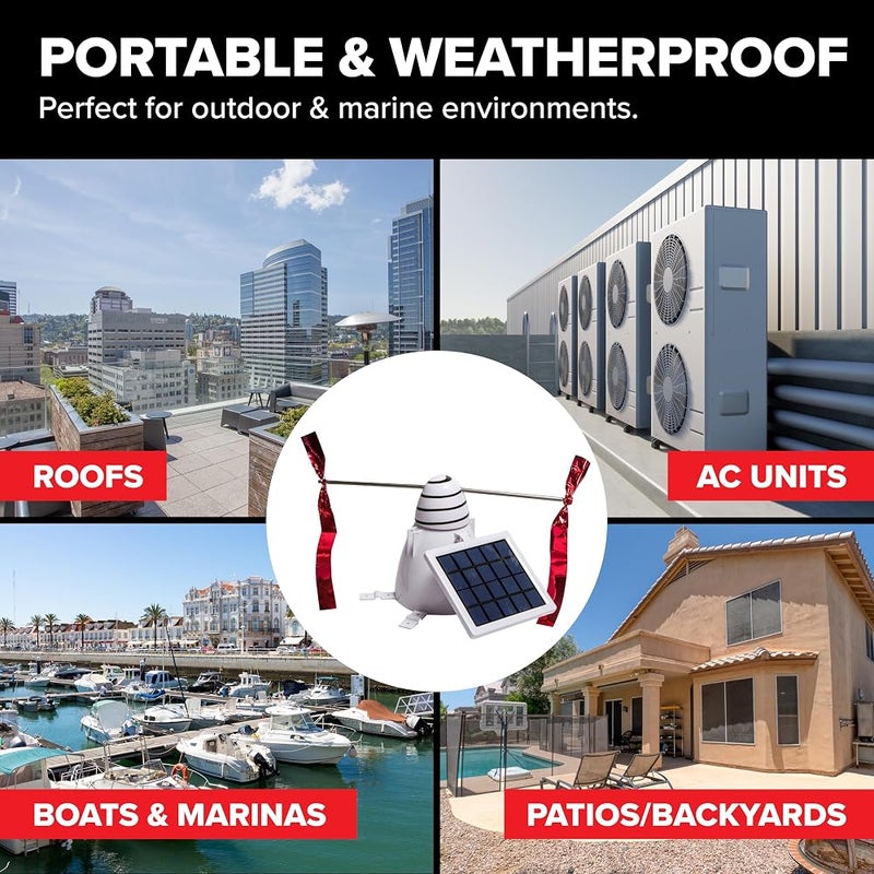 BIRD.B.GONE Bird B Gone - Solar Bird Repeller - Spinning Bird Deterrent with Telescoping Arms - Prevents Birds from Landing - Humane Repellent - Portable Design - for Boats, Patios, AC Units, Etc - Solar Powered - Image 5