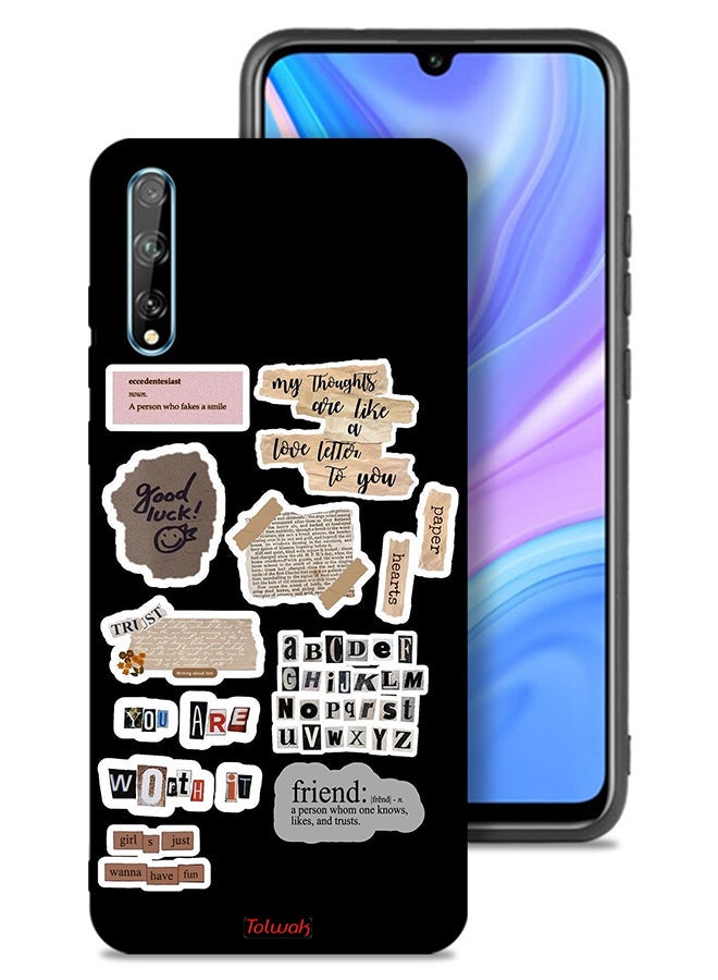 Tolwak Huawei P Smart S Protective Case Cover Good Luck Quotes Stickers - Image 1