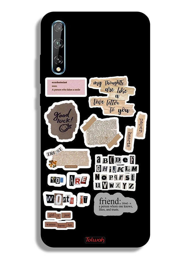 Tolwak Huawei P Smart S Protective Case Cover Good Luck Quotes Stickers - Image 2