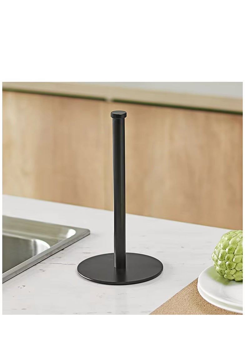 BLUE CORAL Desktop Roll Paper Holder Kitchen Vertical Paper Holder Stainless Steel Paper Towel Holder for Kitchen Countertop (Black) - Image 1
