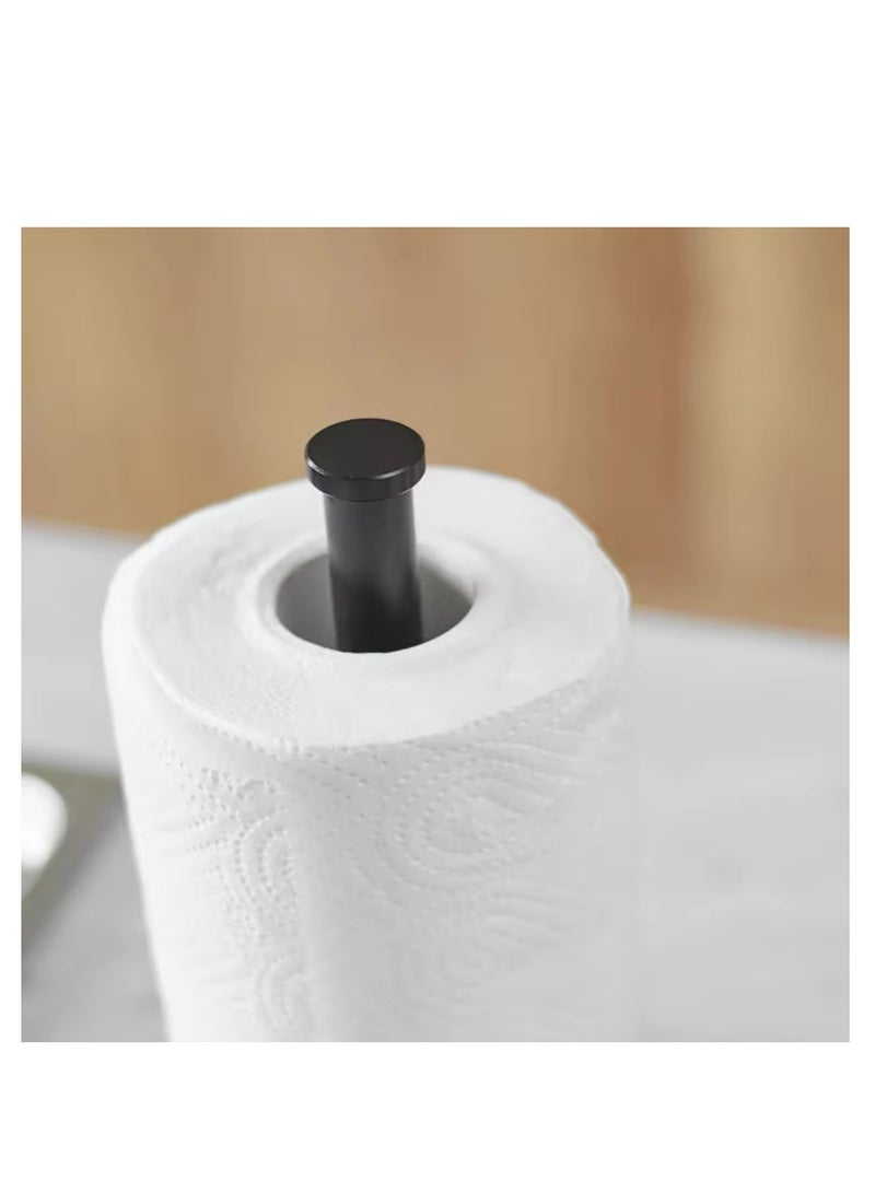 BLUE CORAL Desktop Roll Paper Holder Kitchen Vertical Paper Holder Stainless Steel Paper Towel Holder for Kitchen Countertop (Black) - Image 2