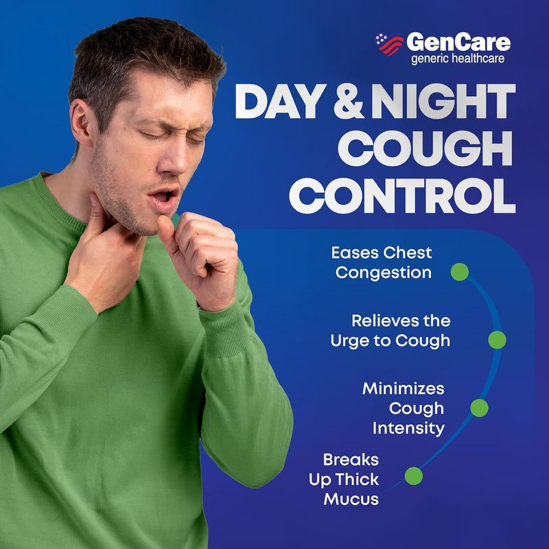 GenCare Mucus Relief DM 150 Count Value Bottle Dextromethorphan HBr 20mg Guaifenesin 400mg Generic Mucus Relief DM Immediate Release Uncoated Cough Mucus Expectorant Pill - Image 4