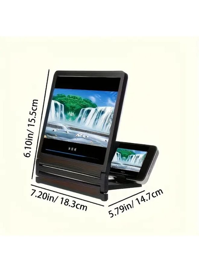 مكبر شاشة هاتف محمول ثلاثي الأبعاد عالي الدقة باللون الأسود من البولي فينيل كلوريد مع حامل للتثبيت على حائط الحمام - Image 3