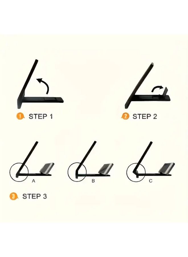 مكبر شاشة هاتف محمول ثلاثي الأبعاد عالي الدقة باللون الأسود من البولي فينيل كلوريد مع حامل للتثبيت على حائط الحمام - Image 5