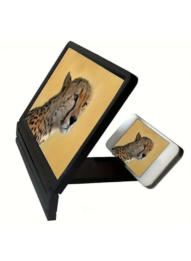 مكبر شاشة هاتف محمول ثلاثي الأبعاد عالي الدقة باللون الأسود من البولي فينيل كلوريد مع حامل للتثبيت على حائط الحمام - Image 1