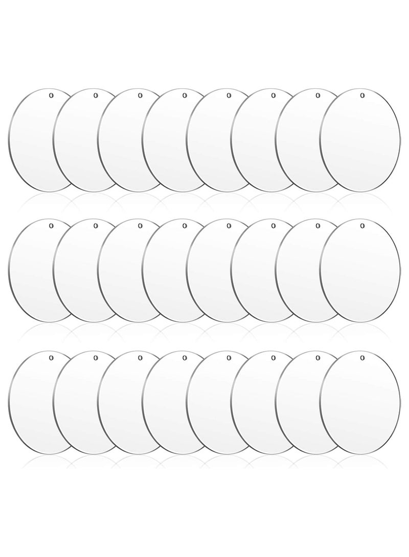 TPGP 24 Pieces 4 Inch Acrylic Keychain Blanks 0.06 Inch Thick Acrylic Circles Clear Disc Ornaments Blanks with Hole Acrylic Transparent Circle Discs for DIY Keychain and Craft Projects Supplies (4 Inch)  - Image 1