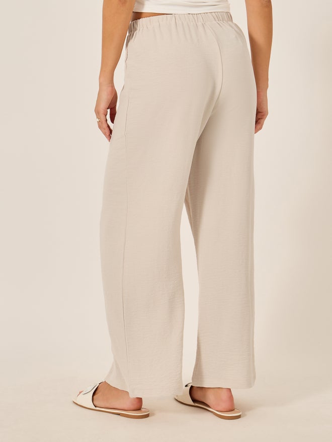 Styli Textured Drawstring Waist Wide Leg Pants - Image 4