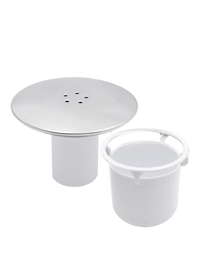Generic - Shower Waste Drain Cover Replacement - 115mm Chrome Finish Cap Tube Sediment Cup for 90mm Tray Hole, Shower Plug Hole Cover, Removable Shower Trap Cover Fast Flow, Top Fitting Cap Parts - Image 1