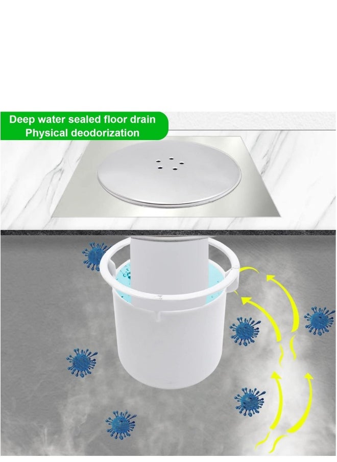 Generic - Shower Waste Drain Cover Replacement - 115mm Chrome Finish Cap Tube Sediment Cup for 90mm Tray Hole, Shower Plug Hole Cover, Removable Shower Trap Cover Fast Flow, Top Fitting Cap Parts - Image 1
