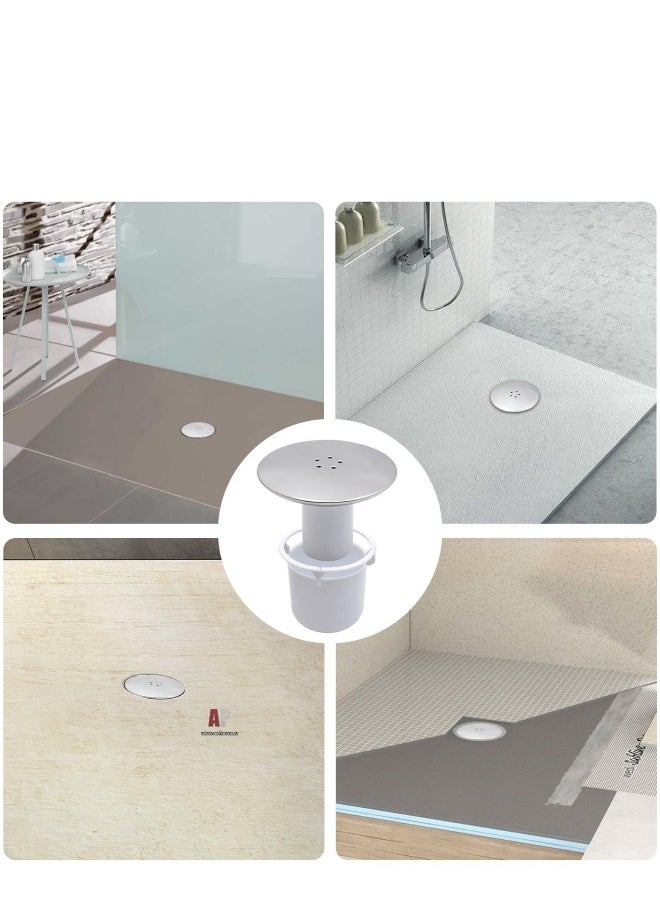 Generic - Shower Waste Drain Cover Replacement - 115mm Chrome Finish Cap Tube Sediment Cup for 90mm Tray Hole, Shower Plug Hole Cover, Removable Shower Trap Cover Fast Flow, Top Fitting Cap Parts - Image 1