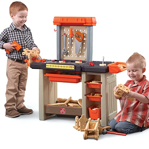 Step2 Handyman Kids Workbench IndoorOutdoor Tool Bench for Children Interactive Play with Sounds Made of Durable Plastic Includes 35 Piece Toy Accessories For Toddlers 3 Years Old - Image 1