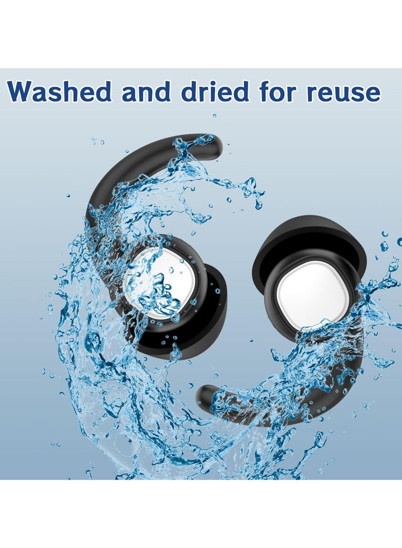 CMGTYYD Ear Plugs for Sleeping, Sound Blocking Noise Cancelling Headphones, Reusable Washable Noise Reduction Hearing Protection Ear Plug, Super Soft Silicone Earplugs for Sleeping, Travel (black)  - Image 2
