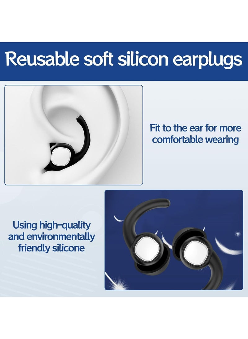 CMGTYYD Ear Plugs for Sleeping, Sound Blocking Noise Cancelling Headphones, Reusable Washable Noise Reduction Hearing Protection Ear Plug, Super Soft Silicone Earplugs for Sleeping, Travel (black)  - Image 3