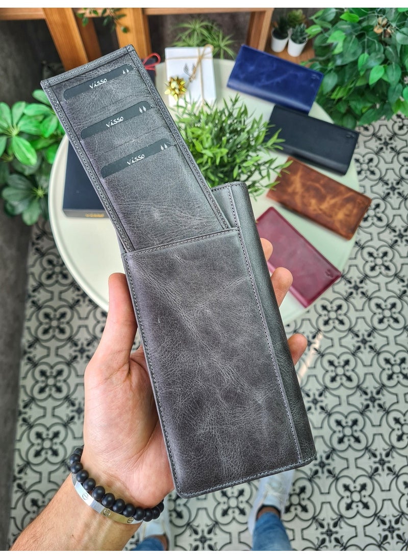 VISSO 901 Leather Handbag Wallet with Phone Compartment - Zippered - Men's and Women's Model with Removable Card Holder Feature  - Image 4
