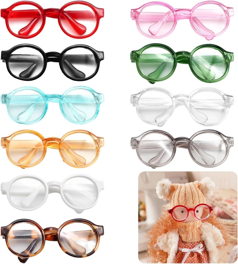 Doll Eyewear Set, 10-Piece, Mini Eyeglasses, Colored Frames For 3.94-6.69 Dolls - Image 1