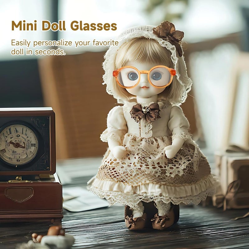 Doll Eyewear Set, 10-Piece, Mini Eyeglasses, Colored Frames For 3.94-6.69 Dolls - Image 5