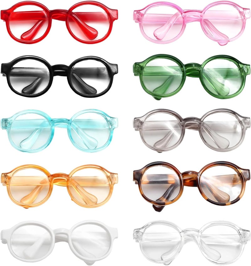 Doll Eyewear Set, 10-Piece, Mini Eyeglasses, Colored Frames For 3.94-6.69 Dolls - Image 4