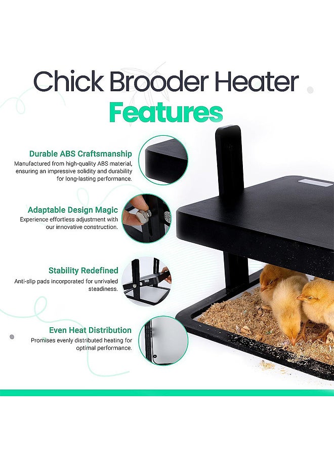 Generic - Chicken Brooder Heater 12 x 12 Inches Poultry Heating Plate for 15 Chicks Warmer with Constant Temperature Adjustable Height 145 Watts Chicken Coop Heater - Image 1